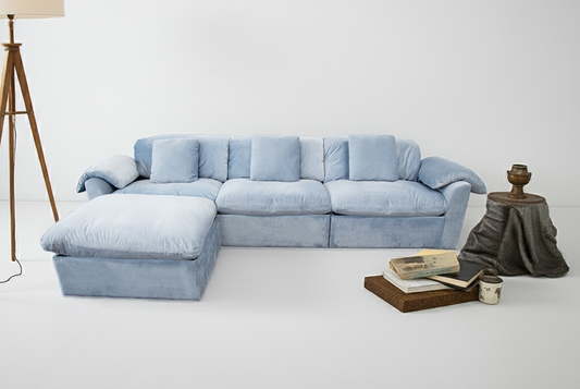 My Store Comforro Nest 350 Plush 3 Seaters Sectional Sofa Blue