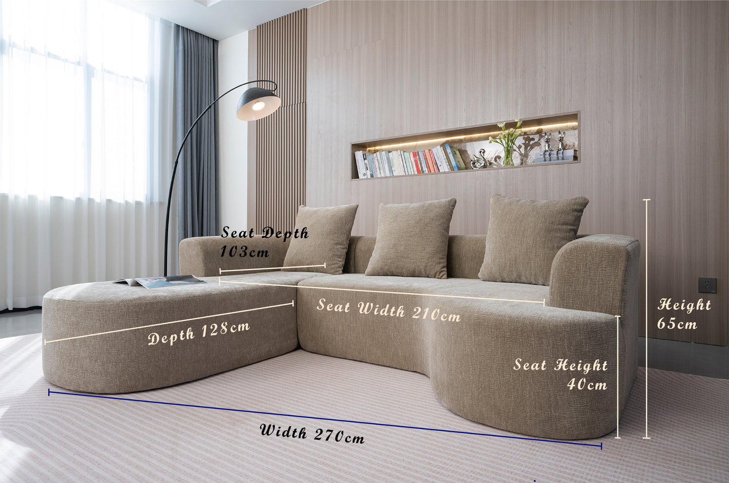 Comforro MUSE L270 Curved Sectional Sofa