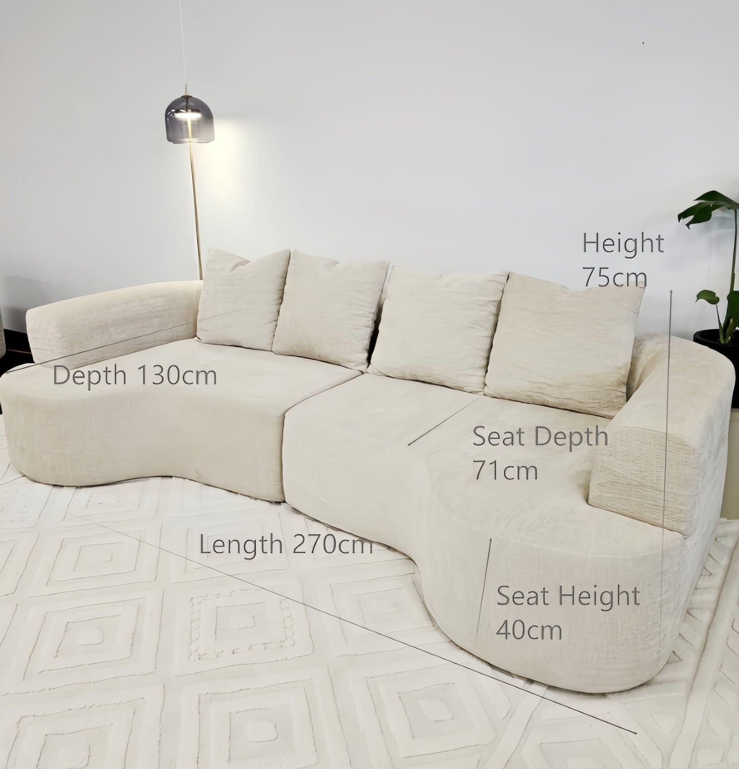 Comforro MUSE CURVE 270 Sculpted Sofa